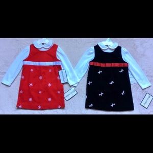 Heartstrings Toddler Girls Dresses, Size 18 Months, Christmas, Long Sleeves, NEW
